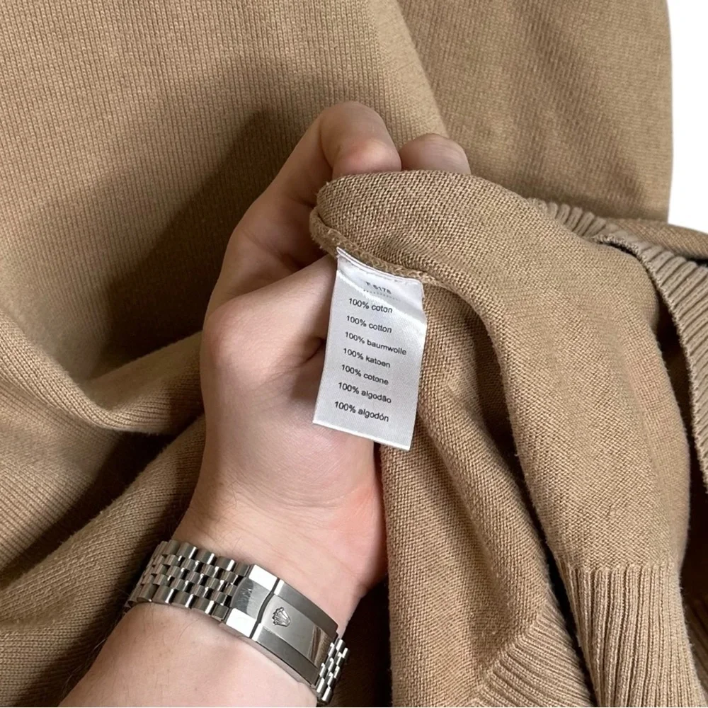 Lacoste Tan V-Neck Sweater - Picture 6 of 6